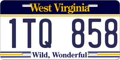 WV license plate 1TQ858