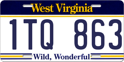 WV license plate 1TQ863