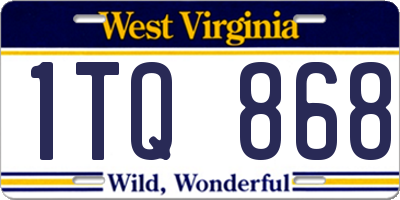WV license plate 1TQ868