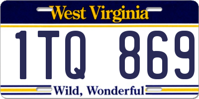 WV license plate 1TQ869