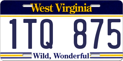WV license plate 1TQ875