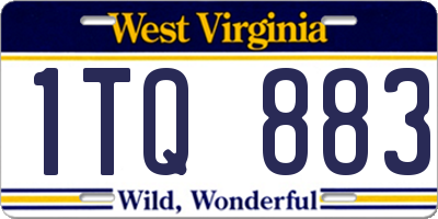 WV license plate 1TQ883