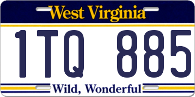 WV license plate 1TQ885