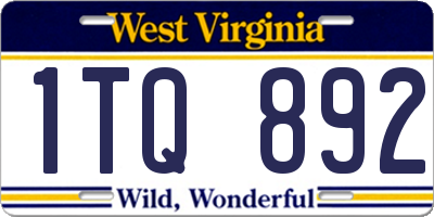 WV license plate 1TQ892