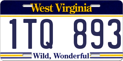 WV license plate 1TQ893