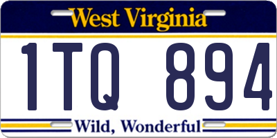 WV license plate 1TQ894