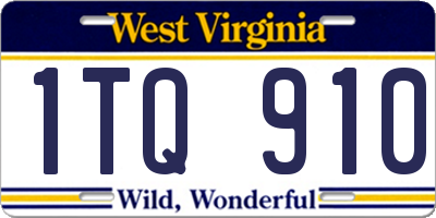 WV license plate 1TQ910