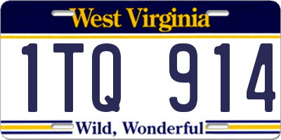 WV license plate 1TQ914