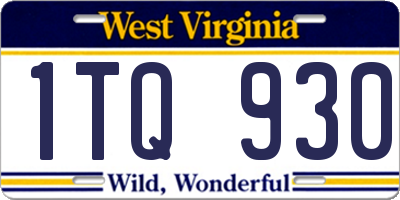 WV license plate 1TQ930