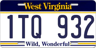 WV license plate 1TQ932