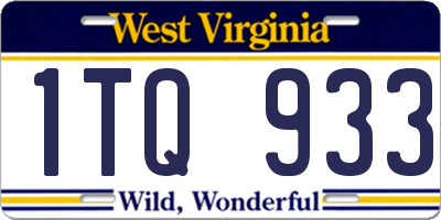 WV license plate 1TQ933