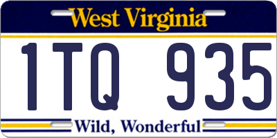 WV license plate 1TQ935