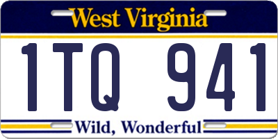 WV license plate 1TQ941