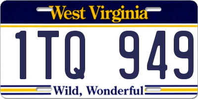 WV license plate 1TQ949