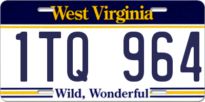 WV license plate 1TQ964
