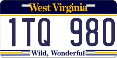 WV license plate 1TQ980