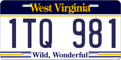 WV license plate 1TQ981