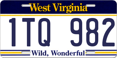 WV license plate 1TQ982