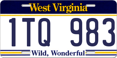 WV license plate 1TQ983