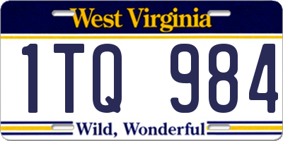 WV license plate 1TQ984