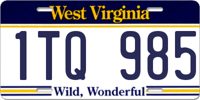 WV license plate 1TQ985