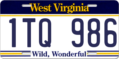 WV license plate 1TQ986