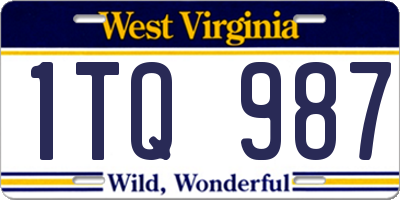 WV license plate 1TQ987