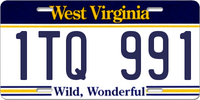 WV license plate 1TQ991