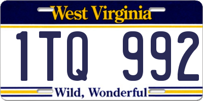 WV license plate 1TQ992