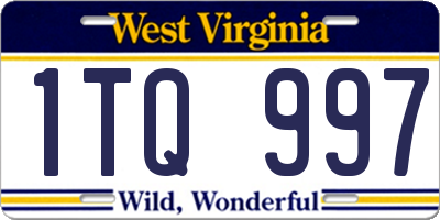 WV license plate 1TQ997