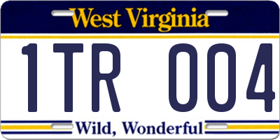 WV license plate 1TR004