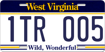 WV license plate 1TR005