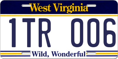 WV license plate 1TR006