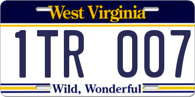 WV license plate 1TR007