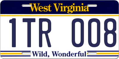WV license plate 1TR008