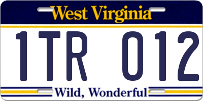 WV license plate 1TR012