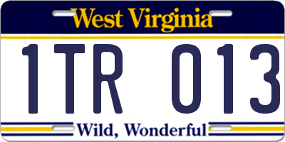 WV license plate 1TR013