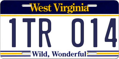 WV license plate 1TR014