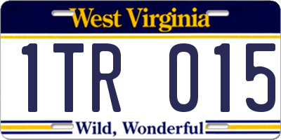 WV license plate 1TR015