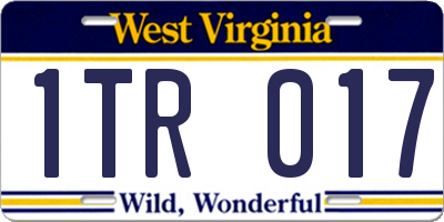 WV license plate 1TR017