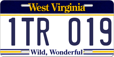WV license plate 1TR019