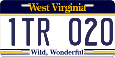 WV license plate 1TR020