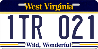 WV license plate 1TR021