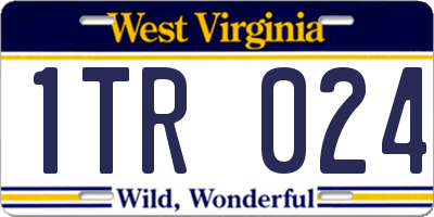 WV license plate 1TR024
