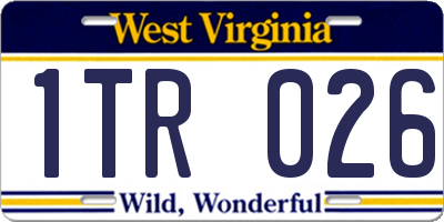 WV license plate 1TR026
