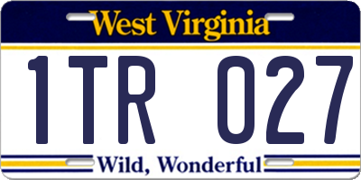 WV license plate 1TR027