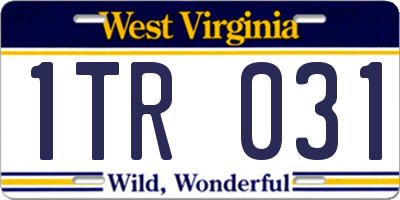 WV license plate 1TR031