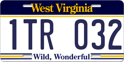 WV license plate 1TR032