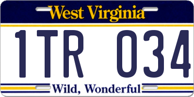 WV license plate 1TR034