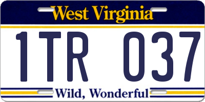WV license plate 1TR037